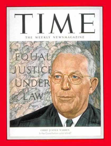 《時代周刊》封面上的厄爾·沃倫（1953年）