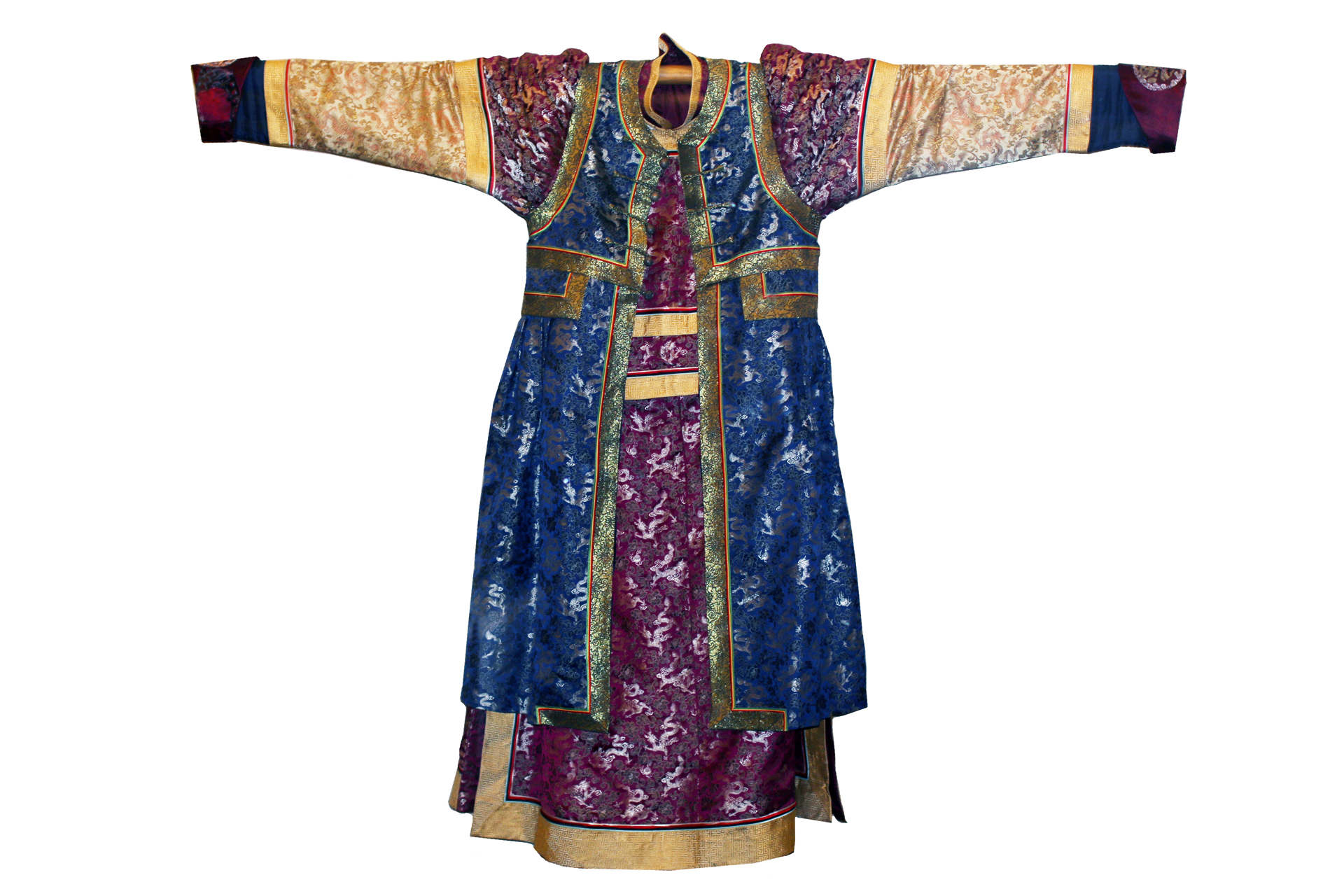 巴爾虎蒙古族緞錦鑲邊女袍