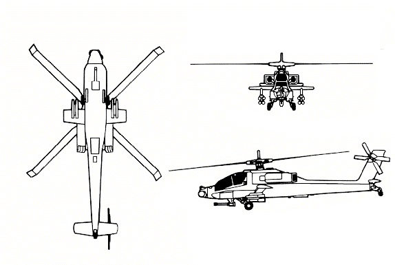 AH-64三視圖