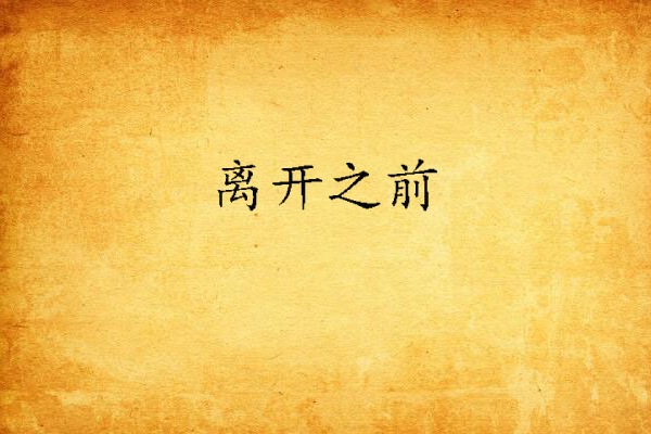 離開之前(小說) 離開之前(小說)