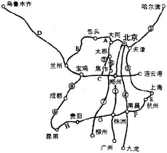 京九鐵路是中國五縱三橫幹線鐵路之一