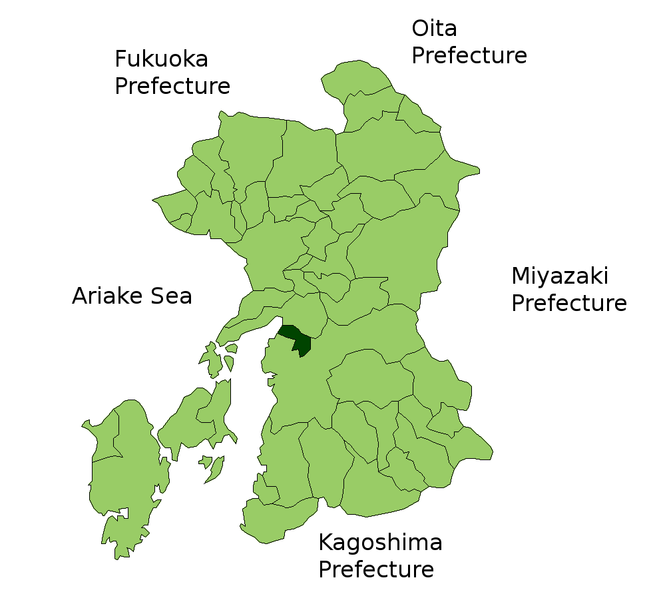 八代郡在日本熊本縣的位置