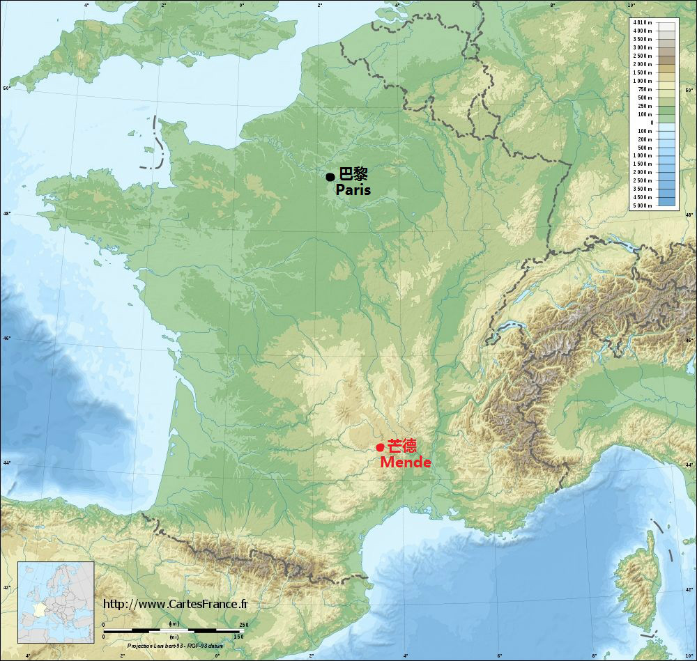 芒德在法國的地理位置