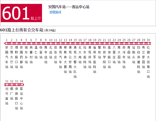 保定公交601路 保定公交601路
