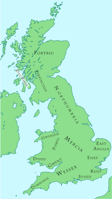 800年，大不列顛島上各王國分布
