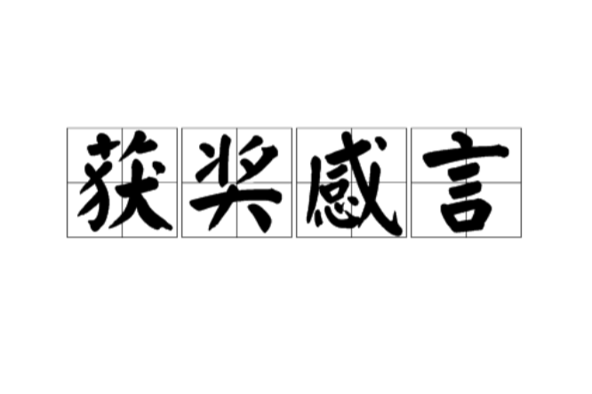 獲獎感言 獲獎感言