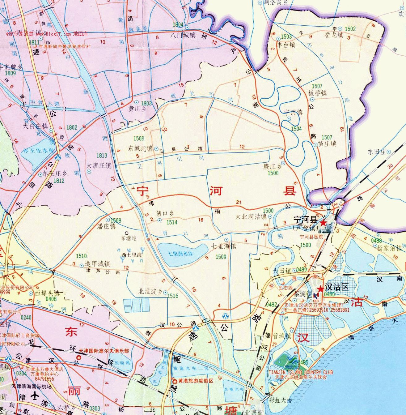 寧河縣行政區域圖