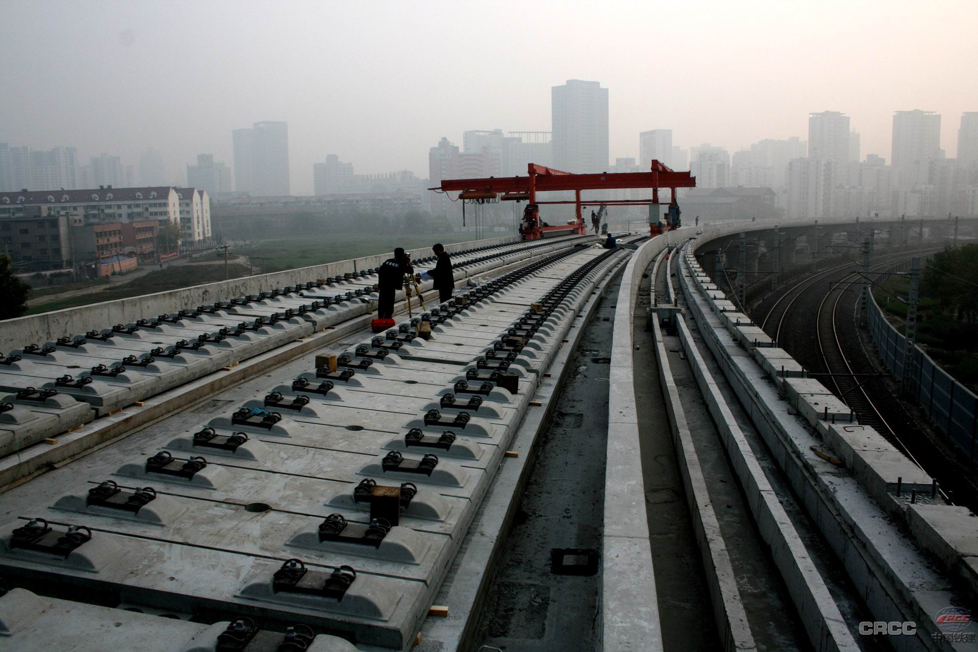 建設中的京津城際快速鐵路