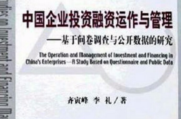 中國企業投資融資運作與管理(中國企業投資融資運作與管理：基於問卷調查與公開數據的研究)
