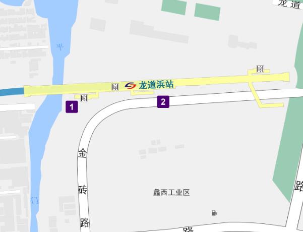 龍道浜站出入口分布圖