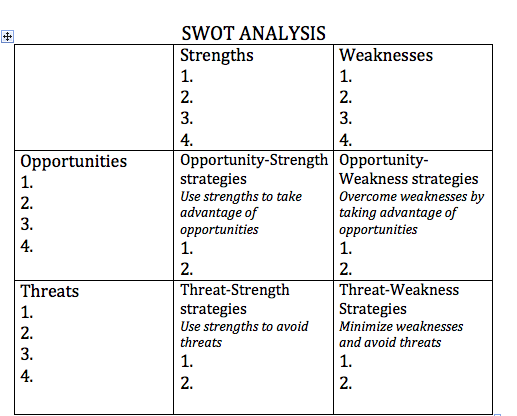 初級SWOT分析