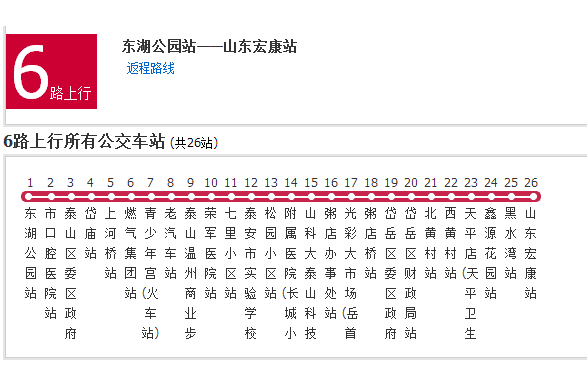 泰安公交6路 泰安公交6路