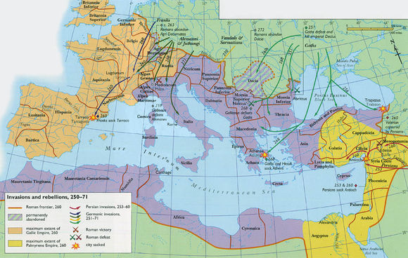 克勞狄繼位時分成三部分的羅馬帝國