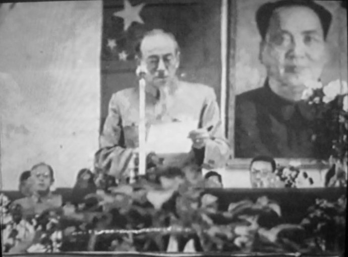 1959年，校長周仁在上海科技大學首屆開學典禮上。