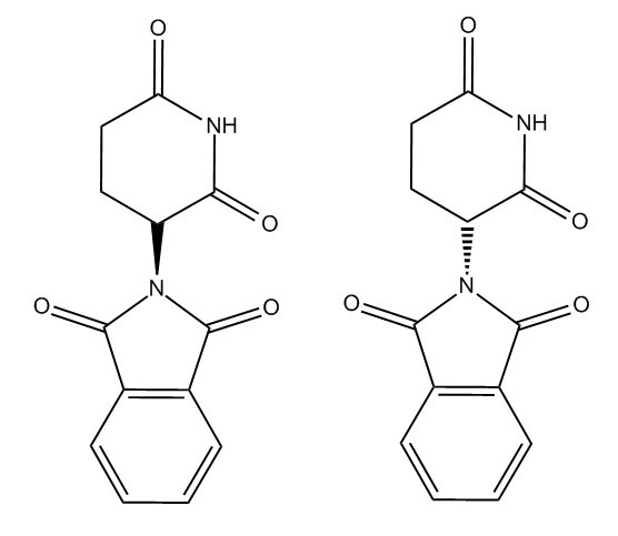 反應停分子的兩種手性異構體