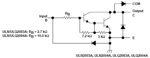 ULN2003A內部電路圖