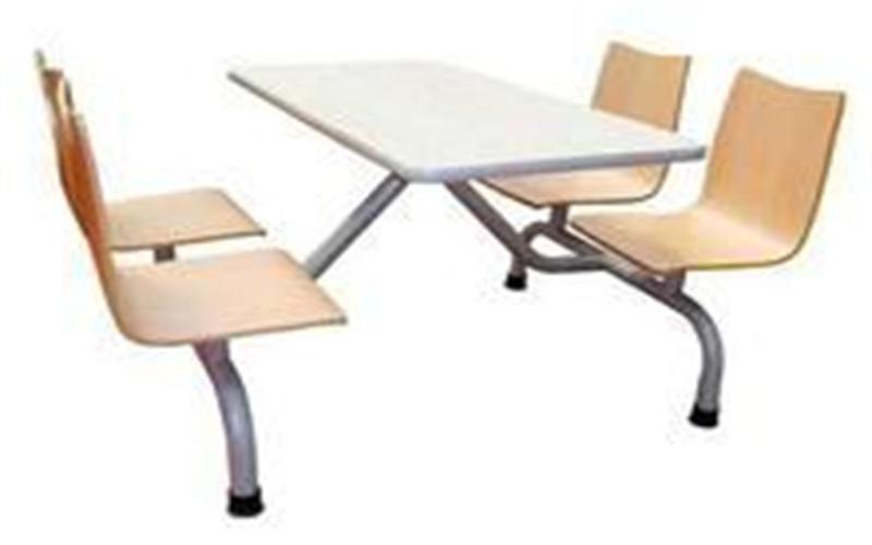 食堂連體曲木餐桌椅