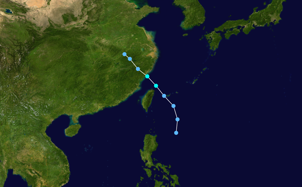 2003年第11號颱風“環高”路徑圖