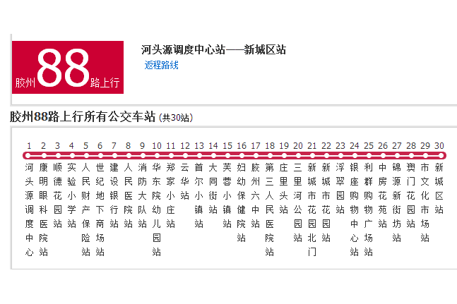 膠州公交88路 膠州公交88路