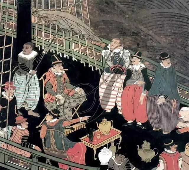 日本浮世繪上的葡萄牙船長和商人