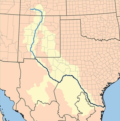 格蘭德河(北美洲第五大河流，流經美國和墨西哥)