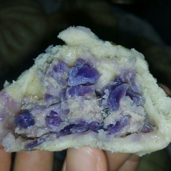 紫甘藍肉餡包子