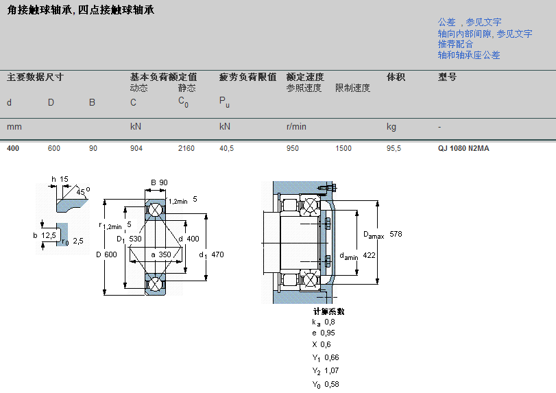 SKFQJ1080N2MA軸承 SKFQJ1080N2MA軸承