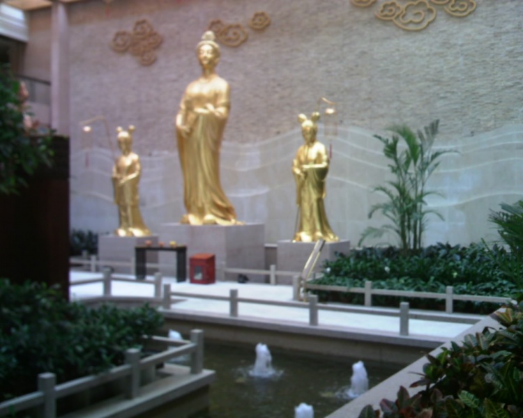 曹妃甸濕地的曹妃雕塑像