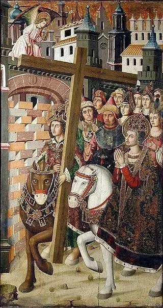 16世紀的西班牙油畫 席哈克略將真十字架送回耶路撒冷