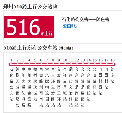鄭州公交516路 鄭州公交516路