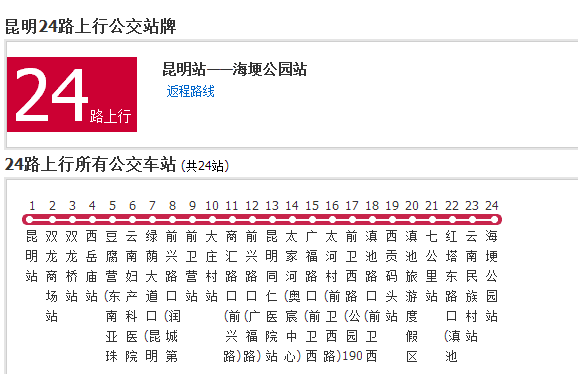 昆明公交24路 昆明公交24路