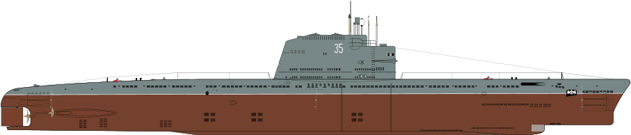B-611型潛艇側視圖
