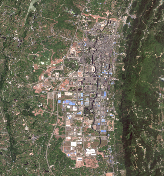璧山城區衛星圖像