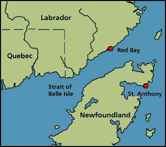 貝爾島海峽的地理位置