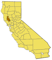 萊克縣於加利福尼亞州內的地理位置