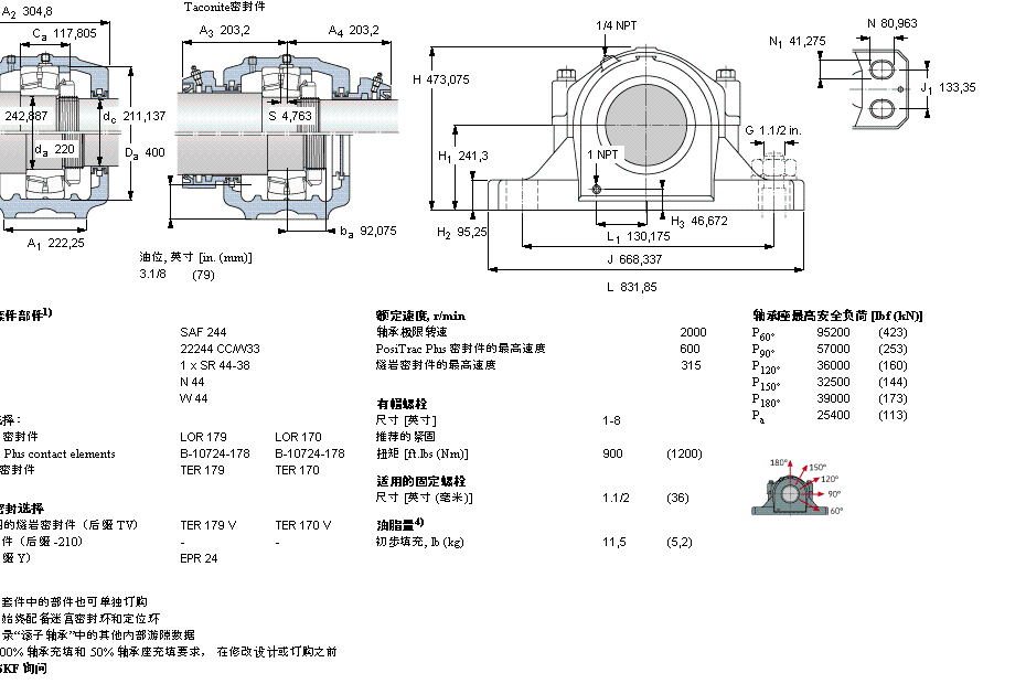 SKF SAF22244軸承 SKF SAF22244軸承