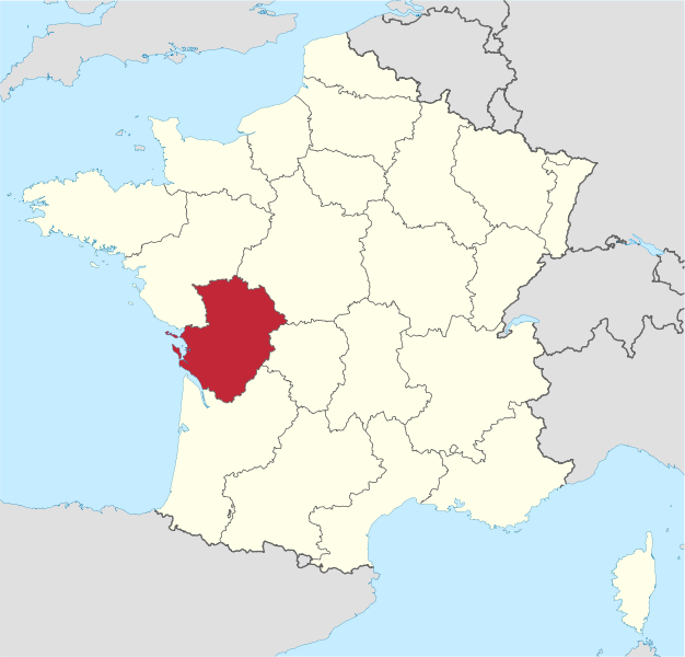 普瓦圖-夏朗德在法國的位置