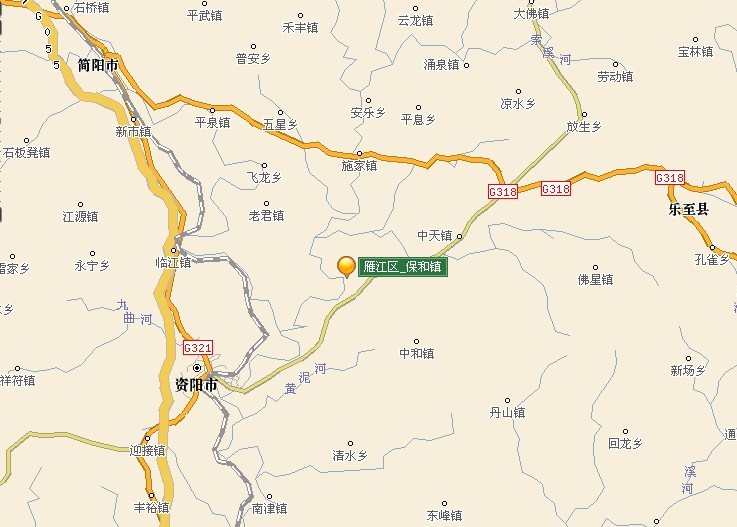 保和鎮在四川省資陽市內位置