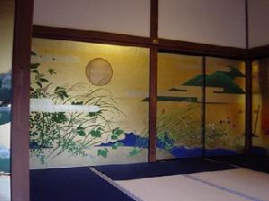 高台寺圓德院志村正作品「月亮和花圖」