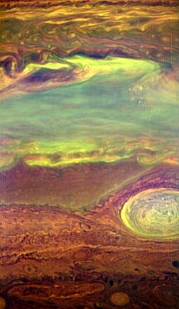 新視野號以紅外線看見的木星大氣層。