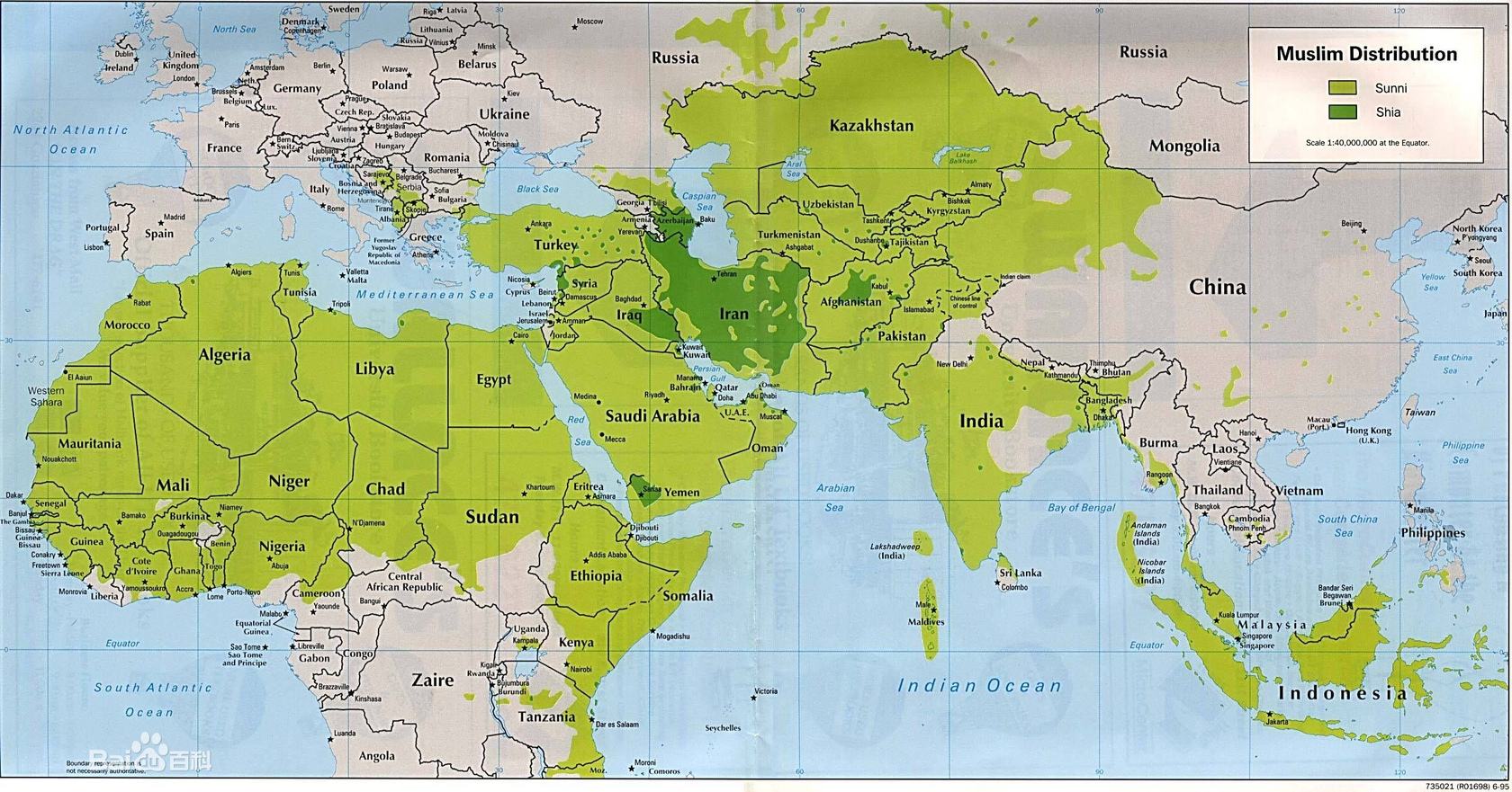 全世界穆斯林分布圖