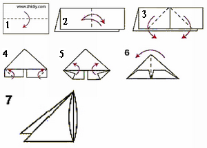 三角插摺紙示意圖