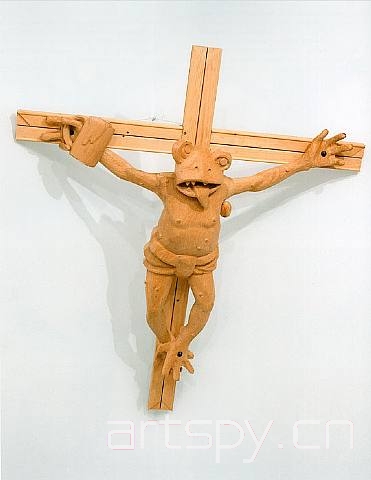 馬丁曾經引起巨大抗議的釘在十字架上的青蛙