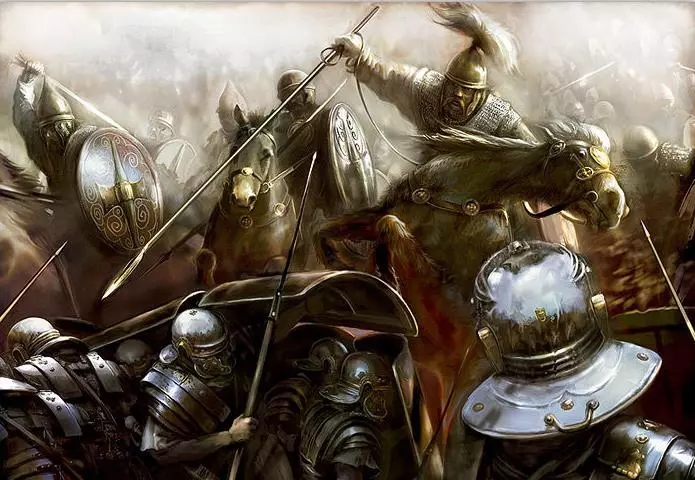 蠻族騎兵的衝鋒 並沒有衝散羅馬步兵的陣線