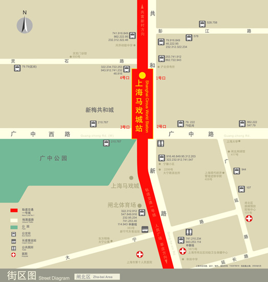 上海馬戲城站周邊街區圖