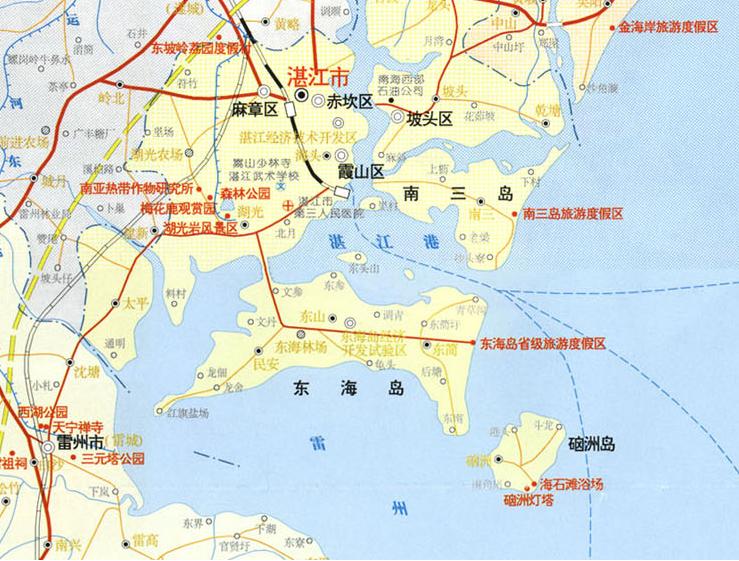 寶鋼鋼鐵廠位於廣東省湛江市東海島上