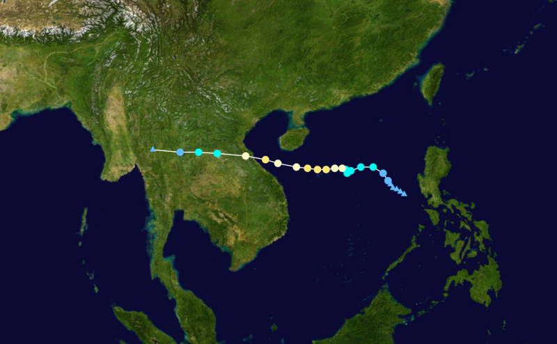 第21號強颱風“蝴蝶”路徑圖