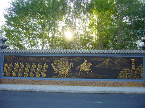 寧遠路文化牆關於岳鐘琪抗擊外侵的文化壁畫
