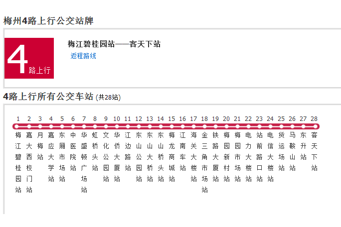 梅州公交4路 梅州公交4路