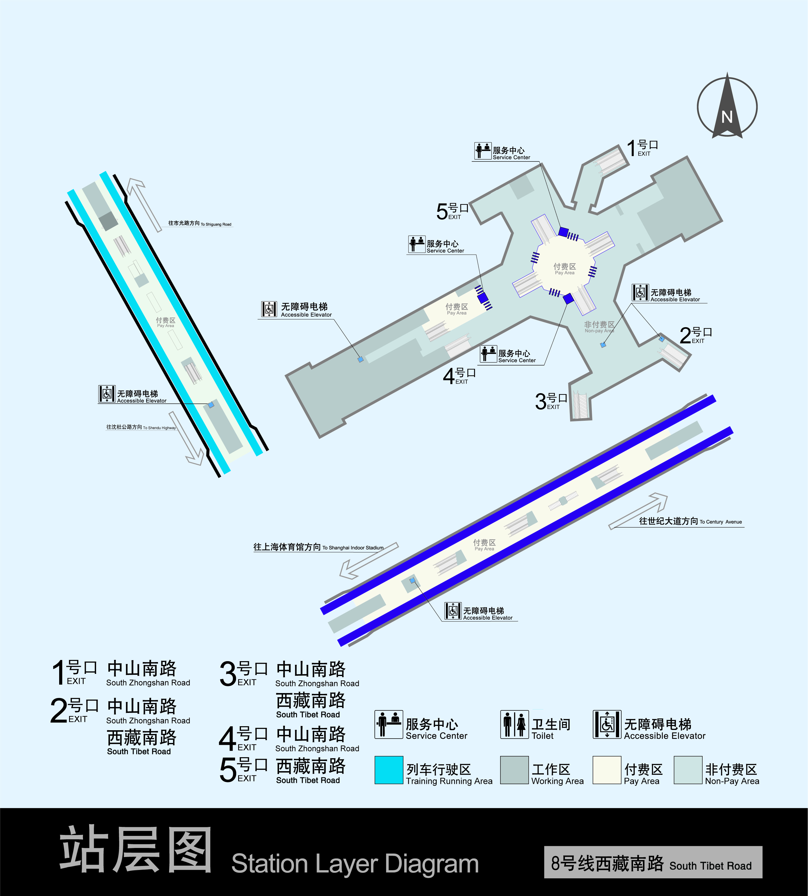 8號線西藏南路站層圖